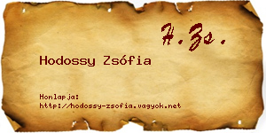 Hodossy Zsófia névjegykártya