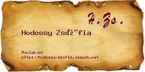 Hodossy Zsófia névjegykártya